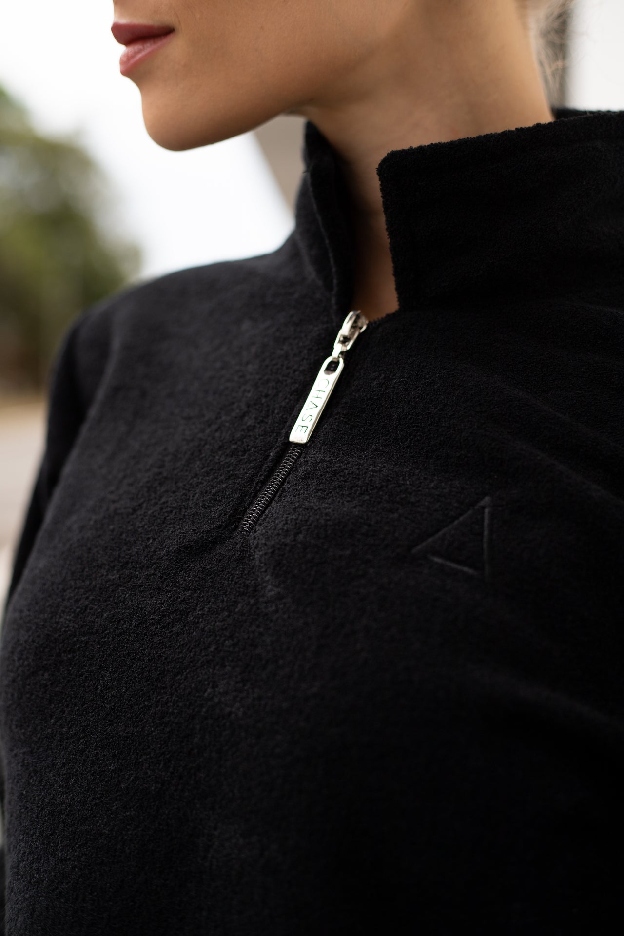 Long Sleeve Cropped Boucle Black