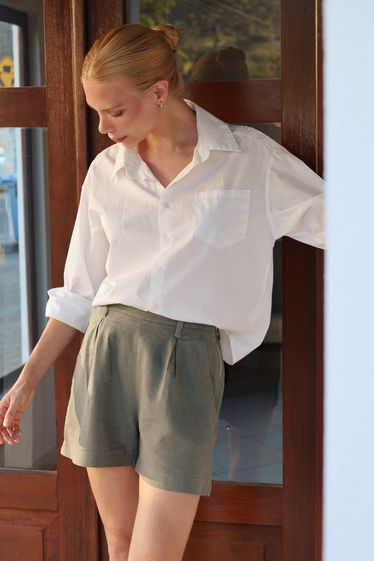 Shorts Wide Linho Rattan