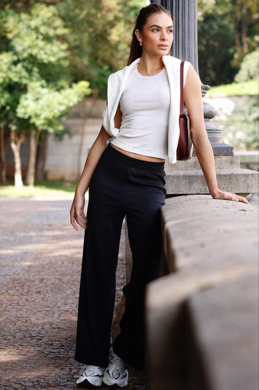 Hight Waist Wide Leg Black