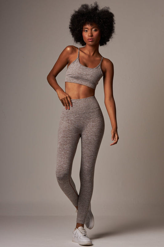 Legging Print Seamless Grey Coffee