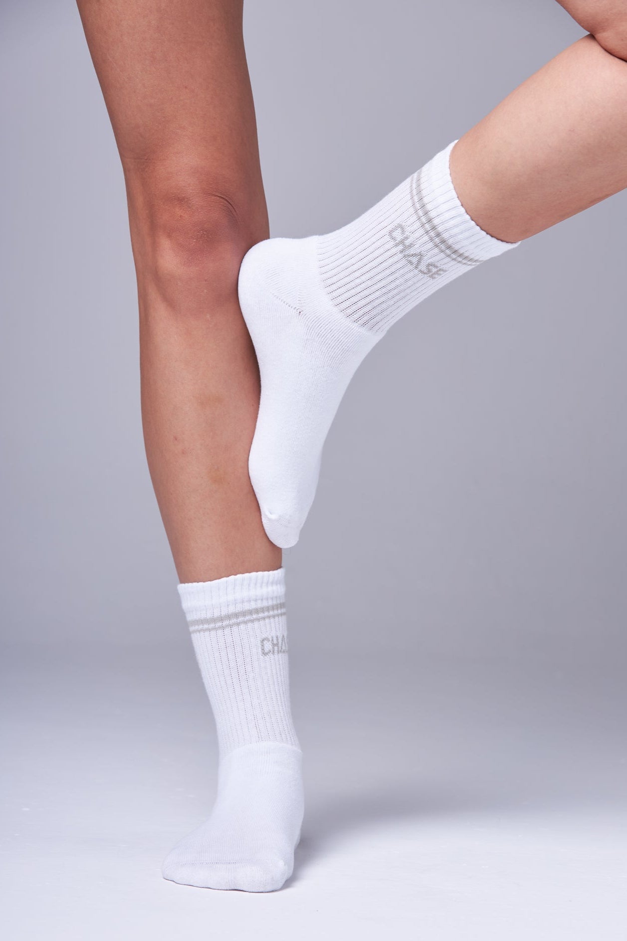 Meia Chase Classic White&Gray