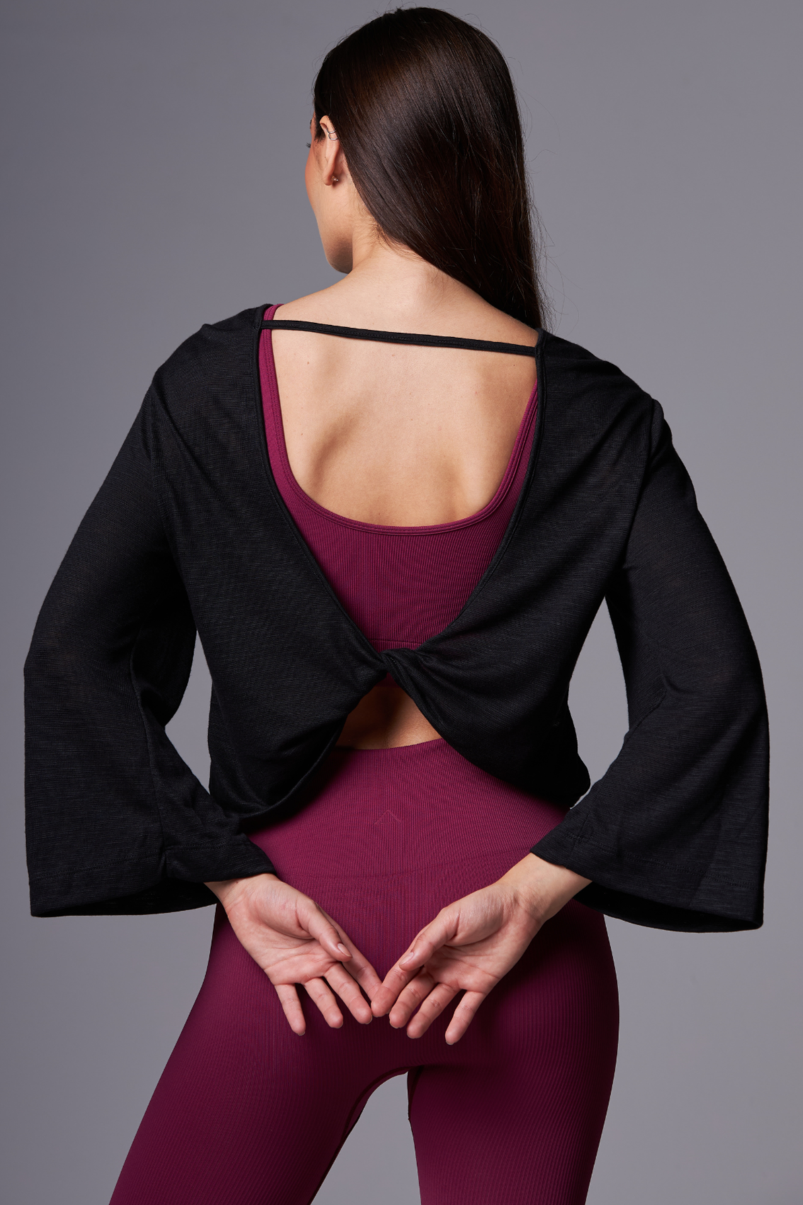 Wide Reverse Long Shirt Black