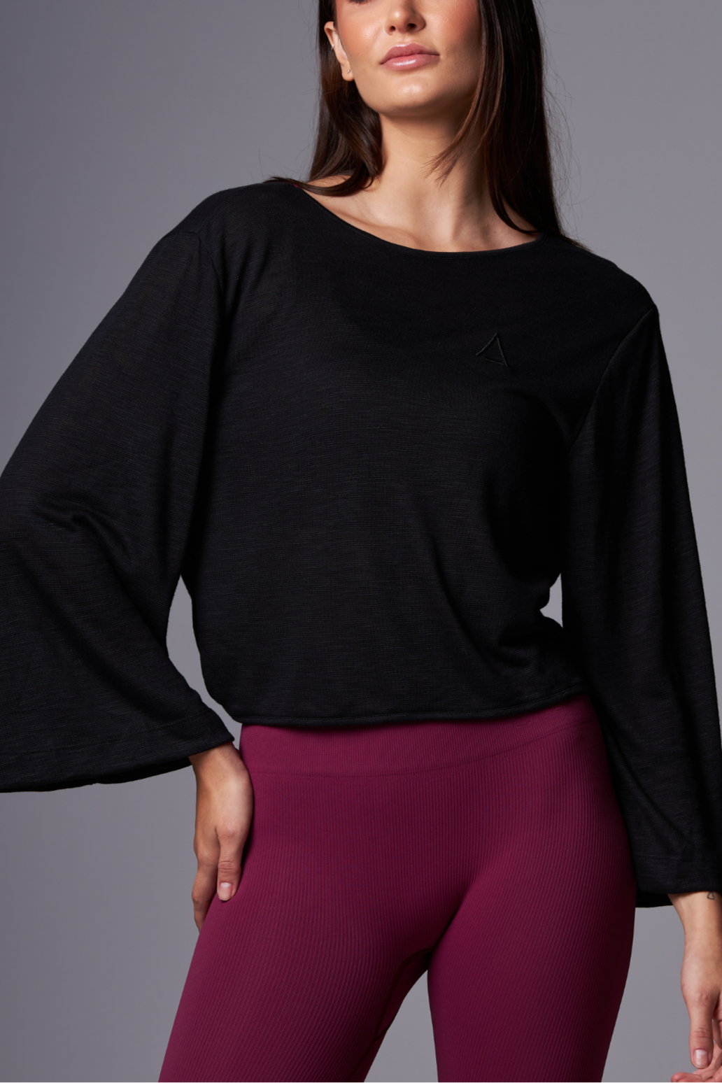 Wide Reverse Long Shirt Black