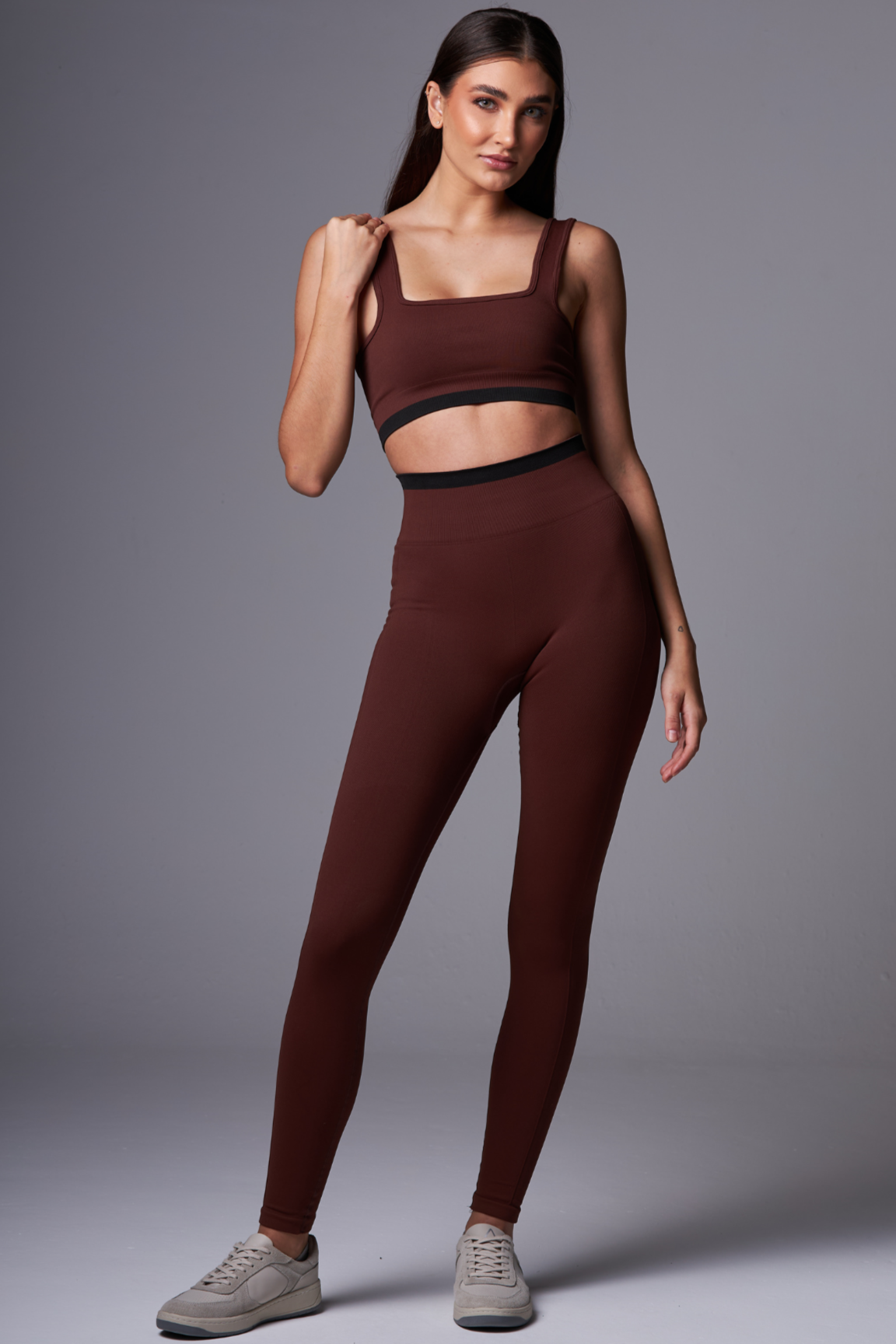 Legging Stripe Seamless DarkBrown&Black