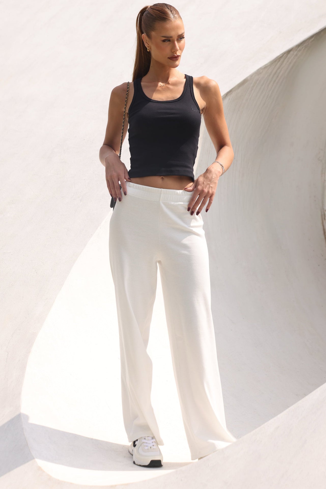 Hight Waist Wide Leg White