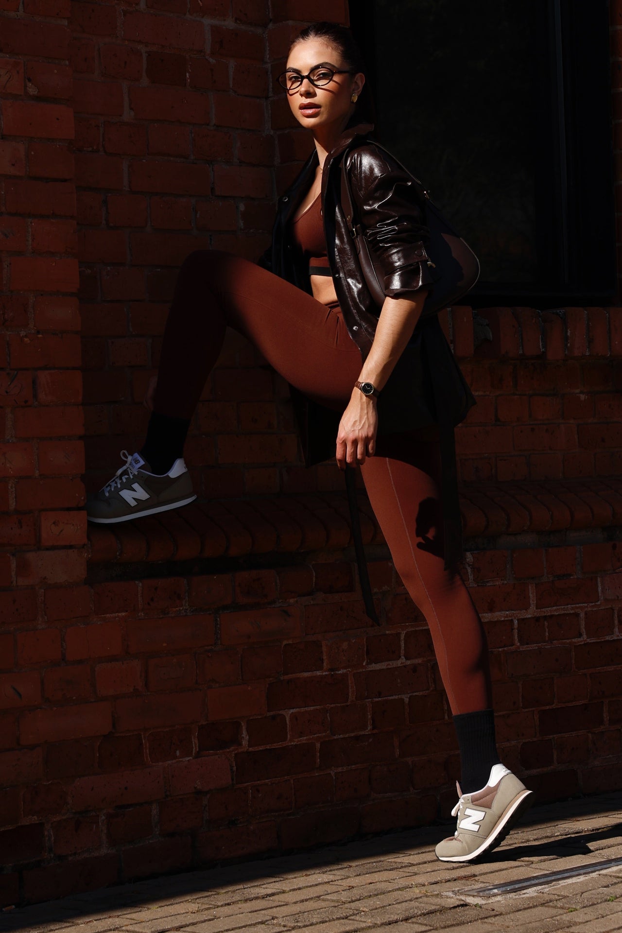 Top Stripe Seamless DarkBrown&Black