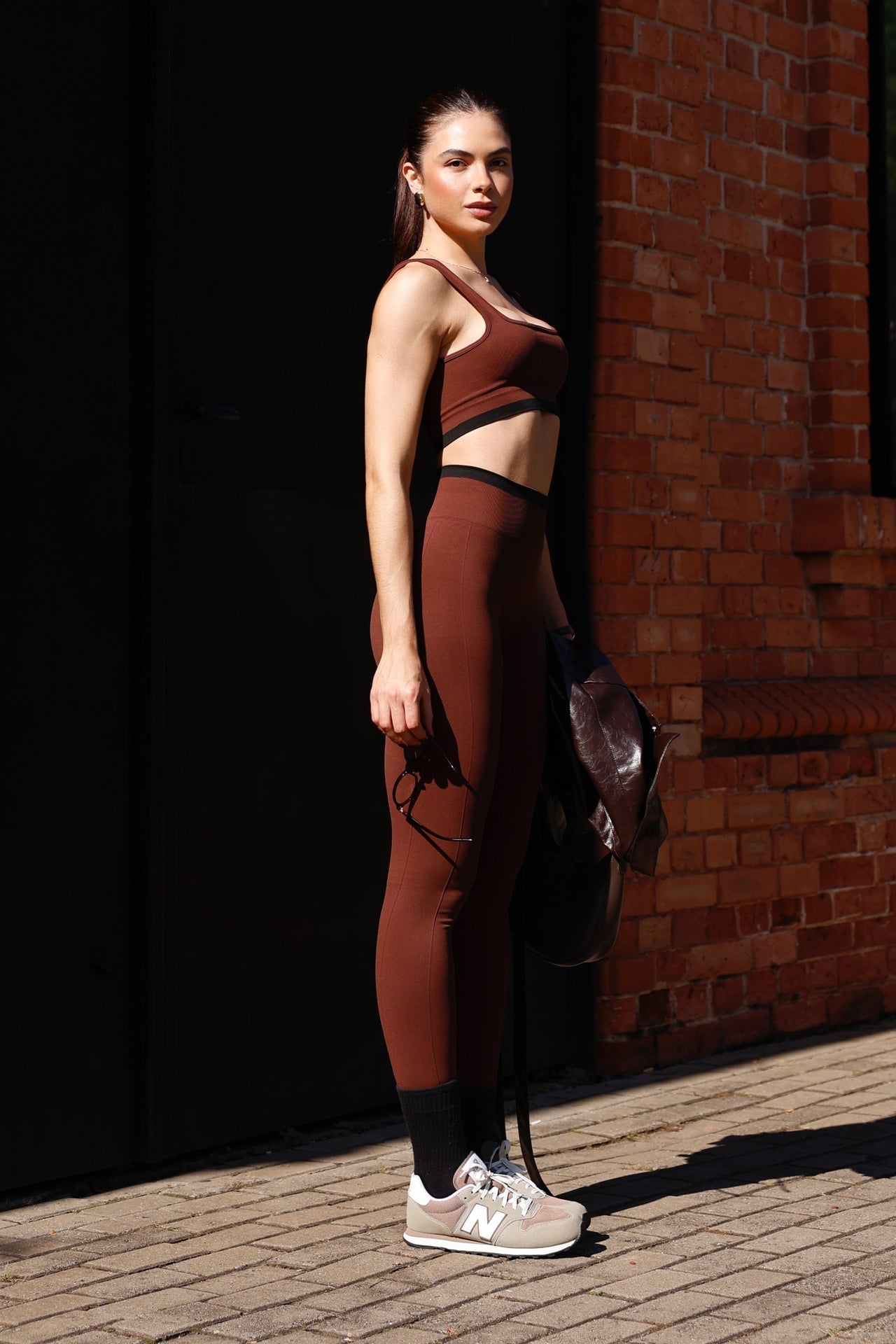Top Stripe Seamless DarkBrown&Black