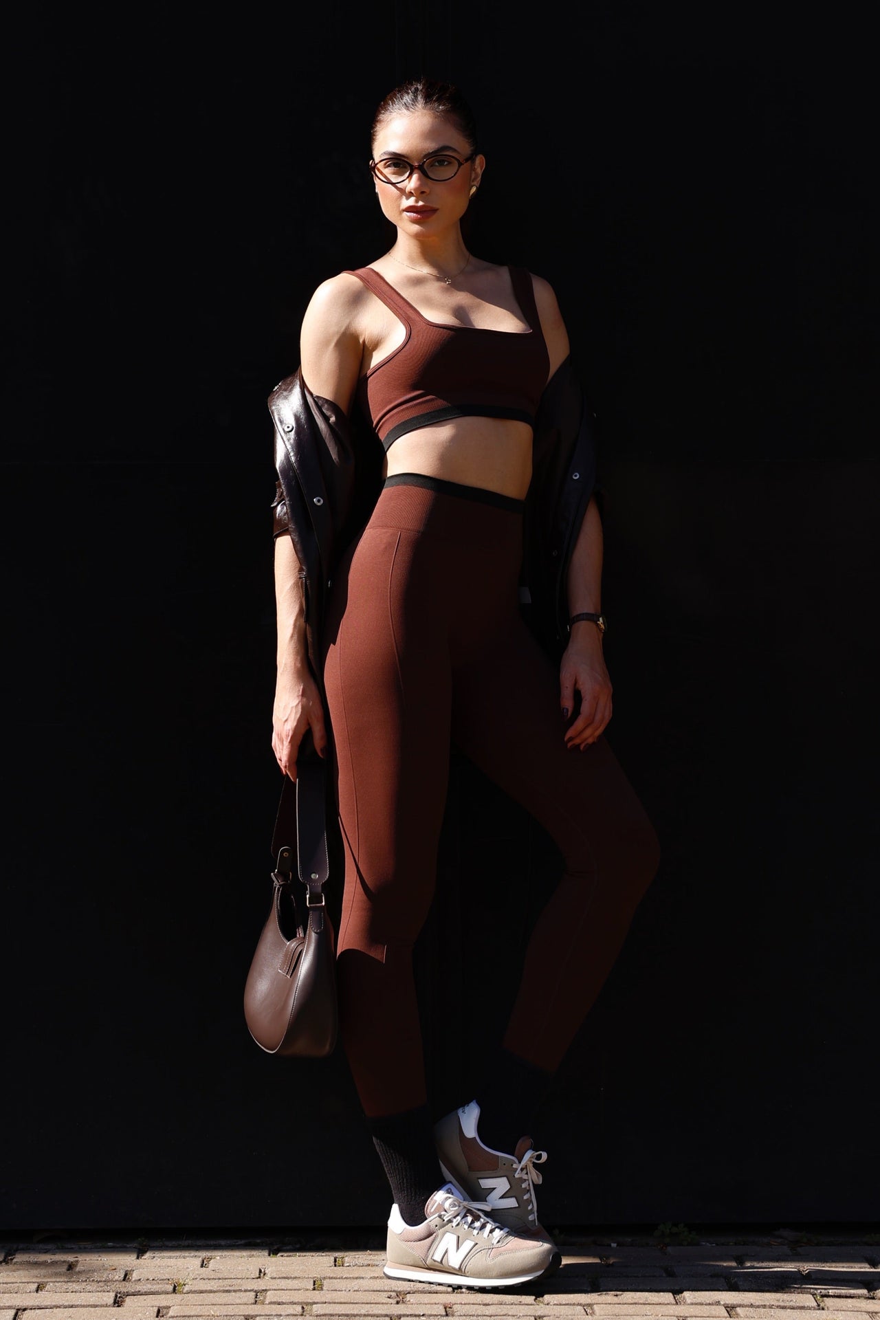 Top Stripe Seamless DarkBrown&Black
