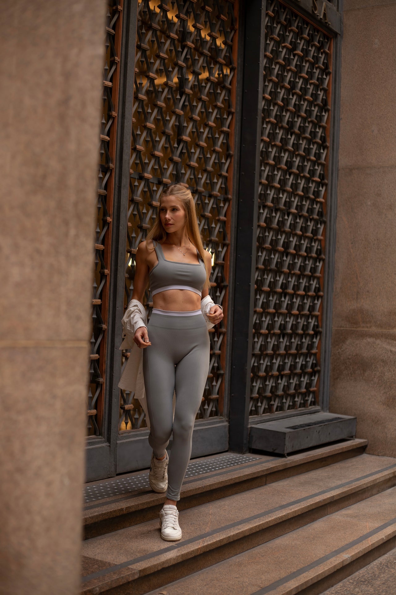 Legging Stripe Seamless Dark Grey