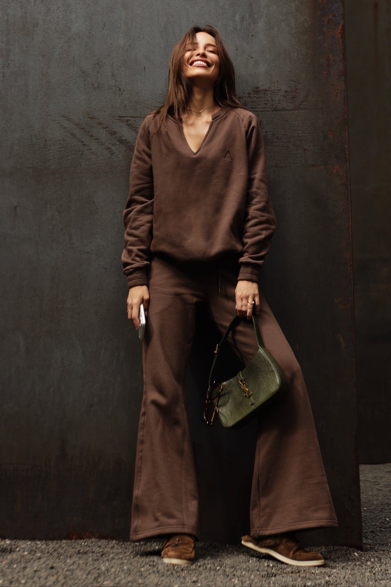 Straight Flare Sweatpants Chocolate Martini