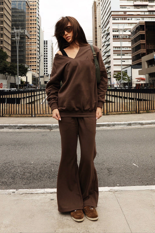 Straight Flare Sweatpants Chocolate Martini