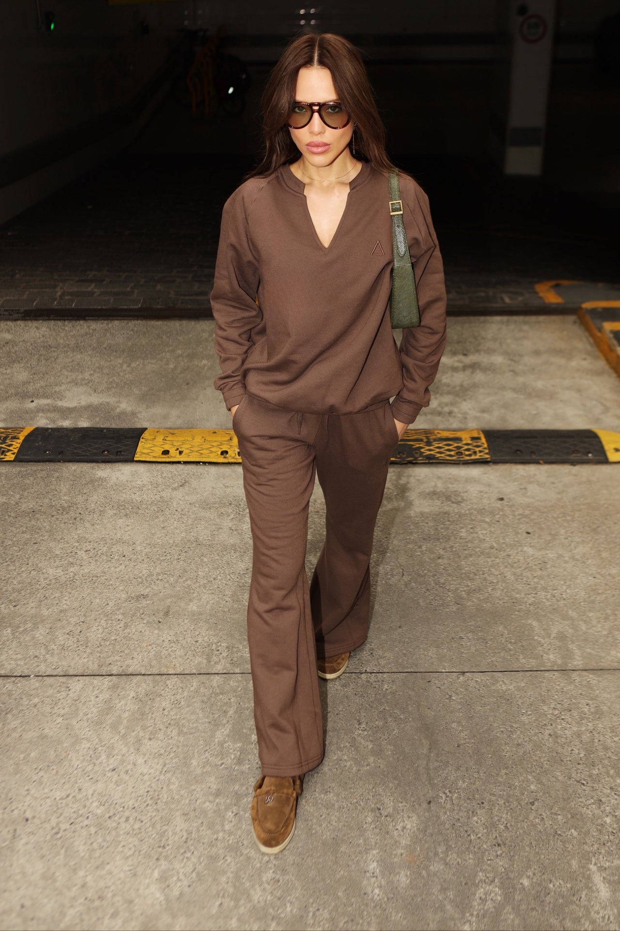 Straight Flare Sweatpants Chocolate Martini
