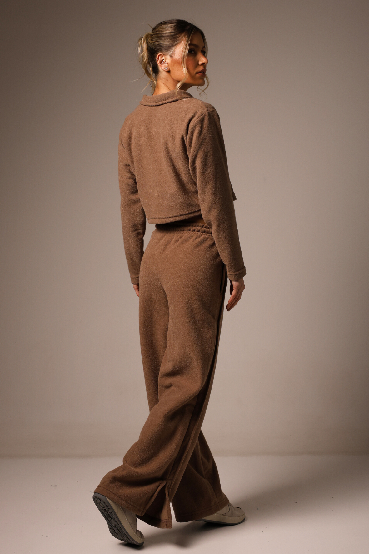 Wide Leg Boucle Brown