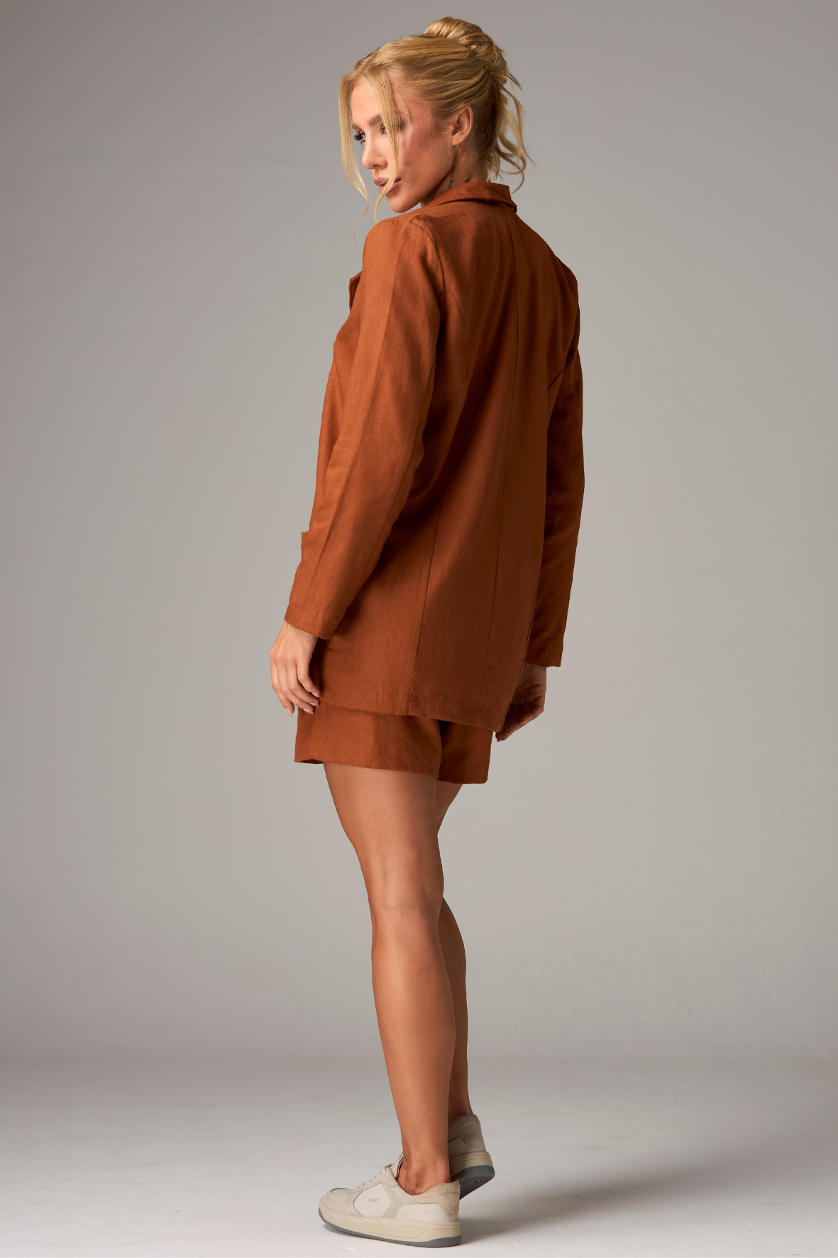 Blazer Wide Linho Brown