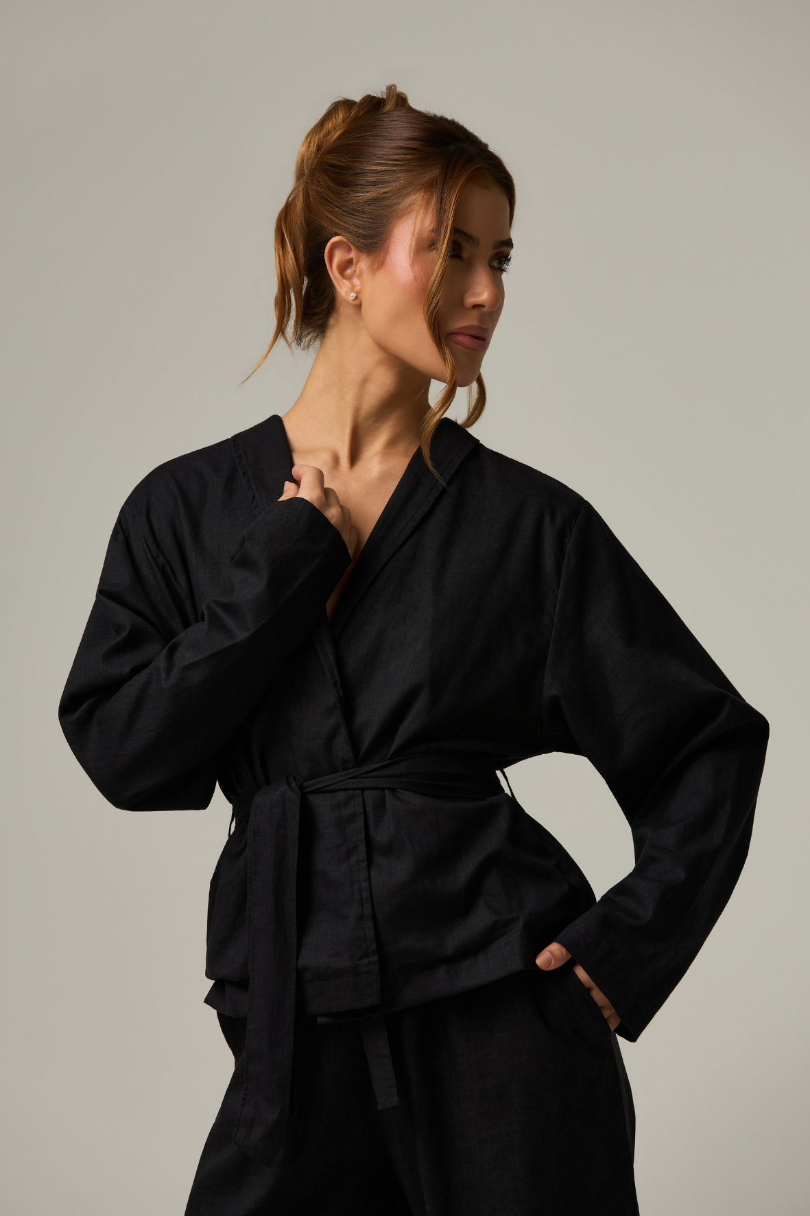 Kimono Linho Black