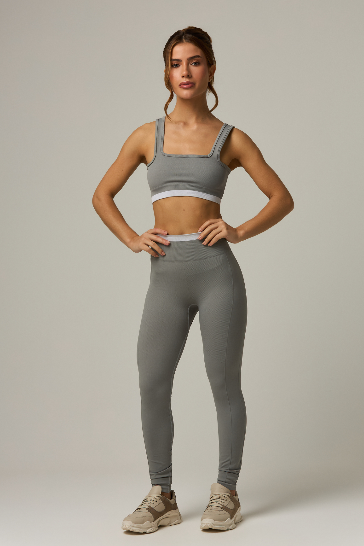 Legging Stripe Seamless Dark Grey