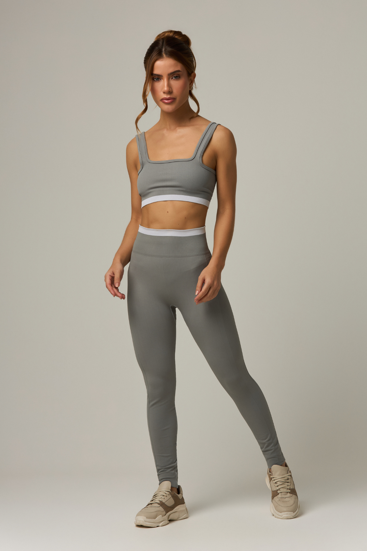Legging Stripe Seamless Dark Grey