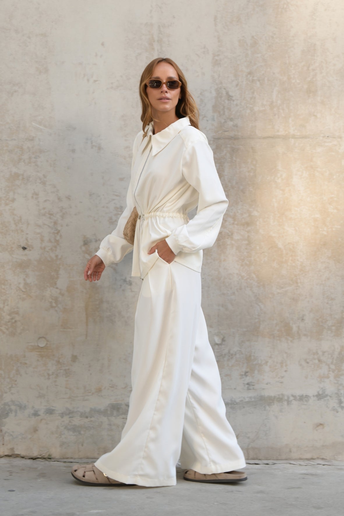 Wide Pants Social Basic White
