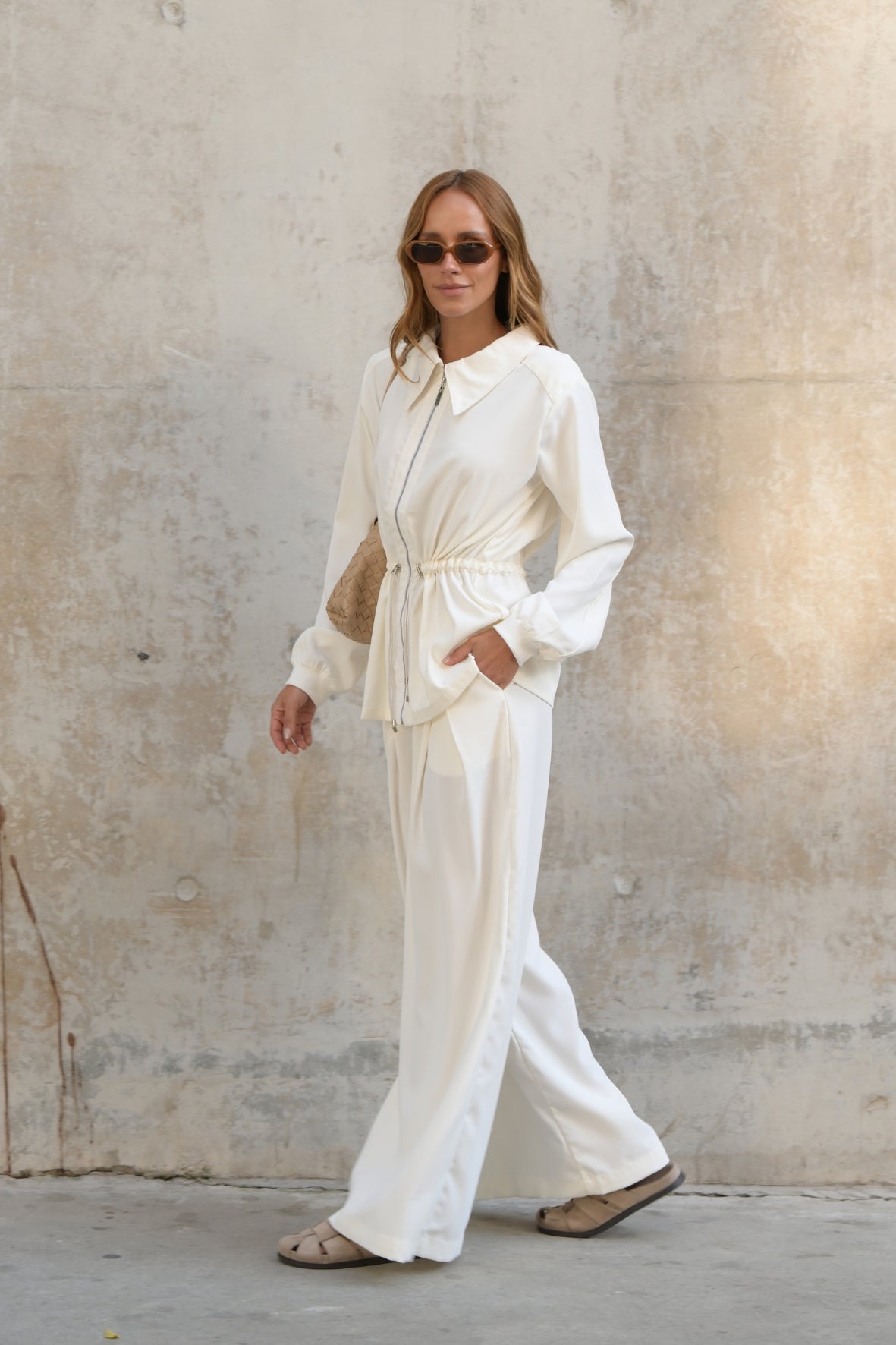 Wide Pants Social Basic White