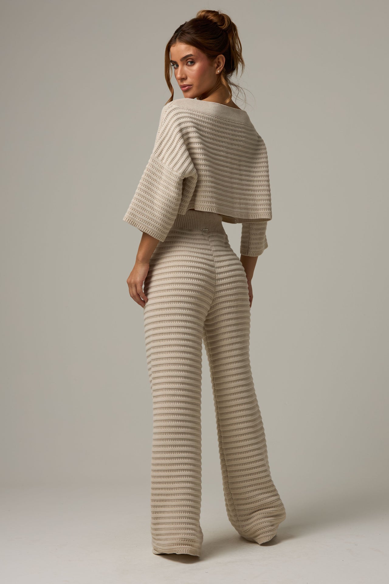 Tricot Wide Pants Off White