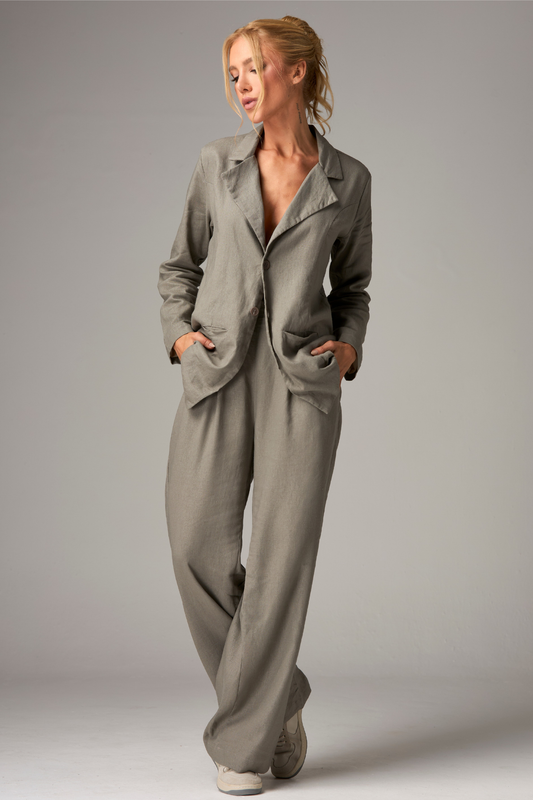 Calça Wide Pants Linho Rattan