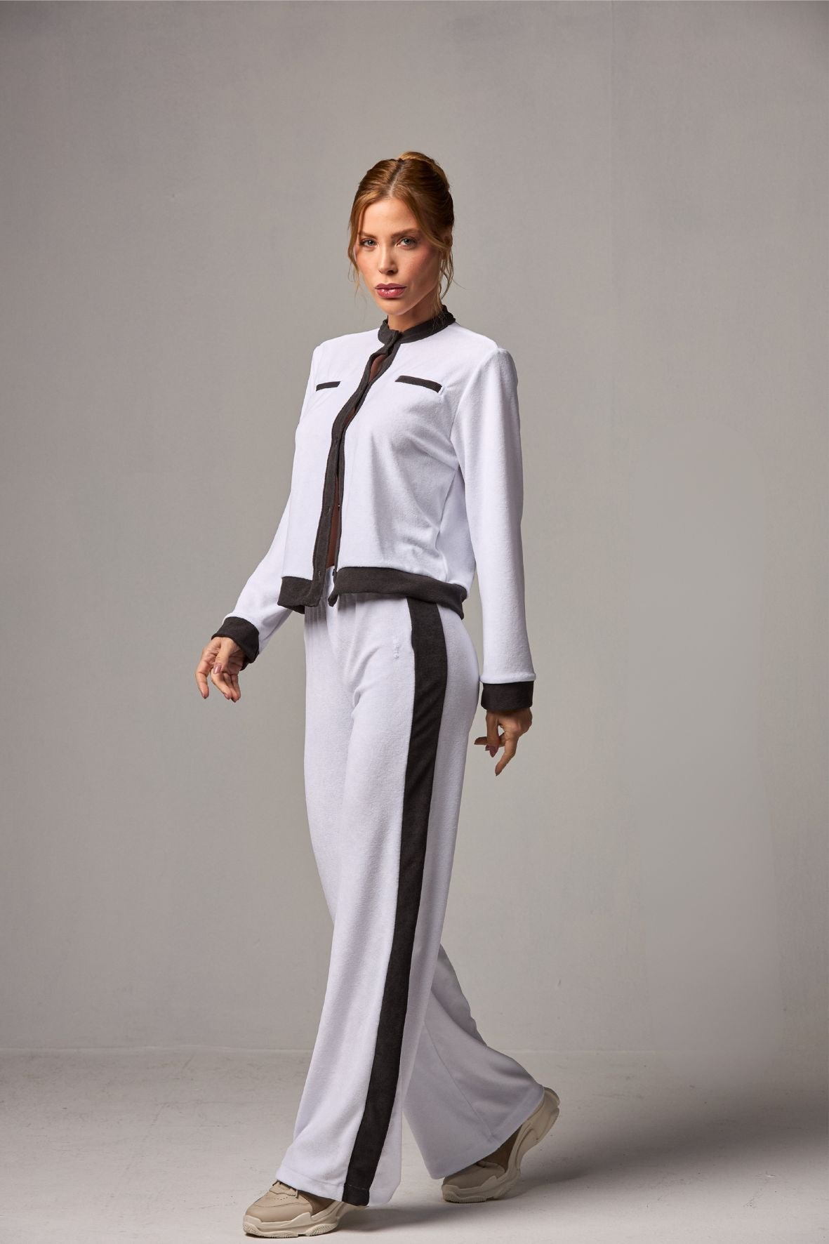 Calça Wide Leg Cozy White&Black