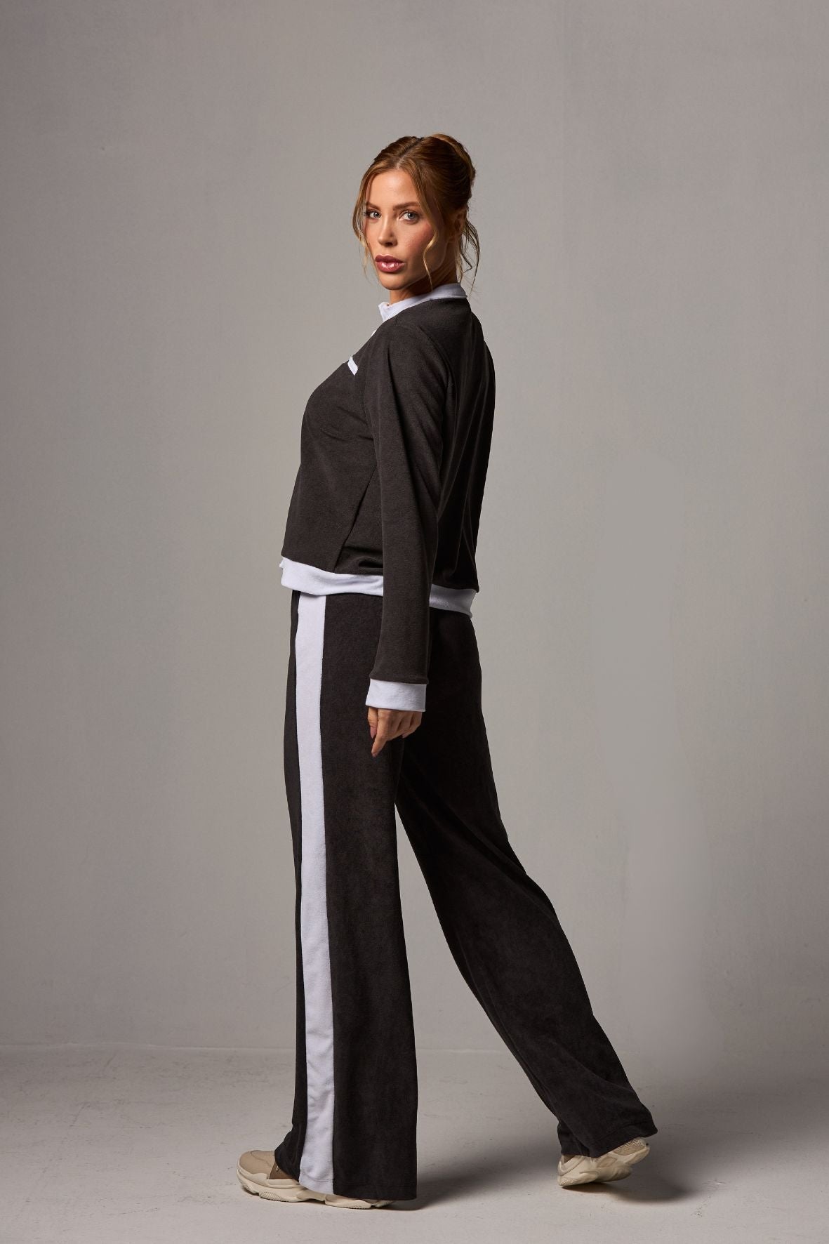 Calça Wide Leg Cozy Black&White
