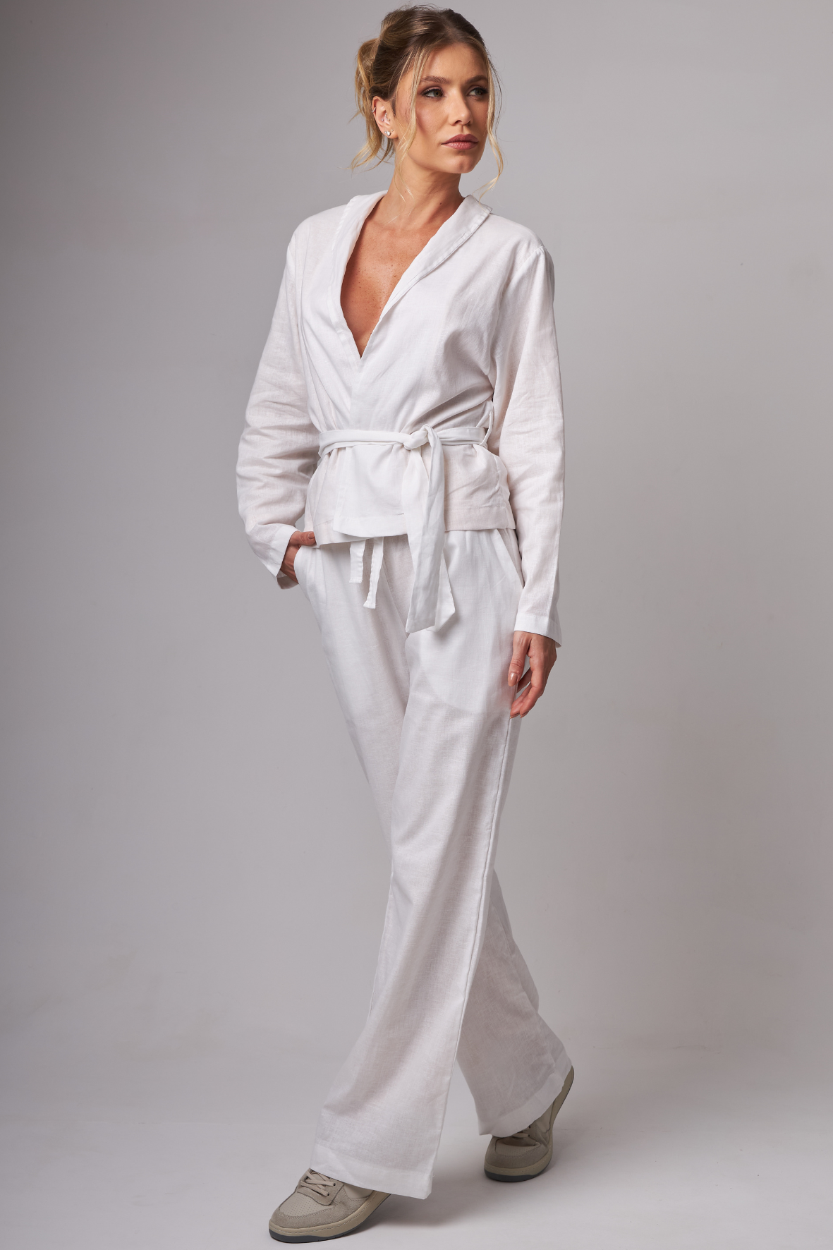 Wide leg Linho White