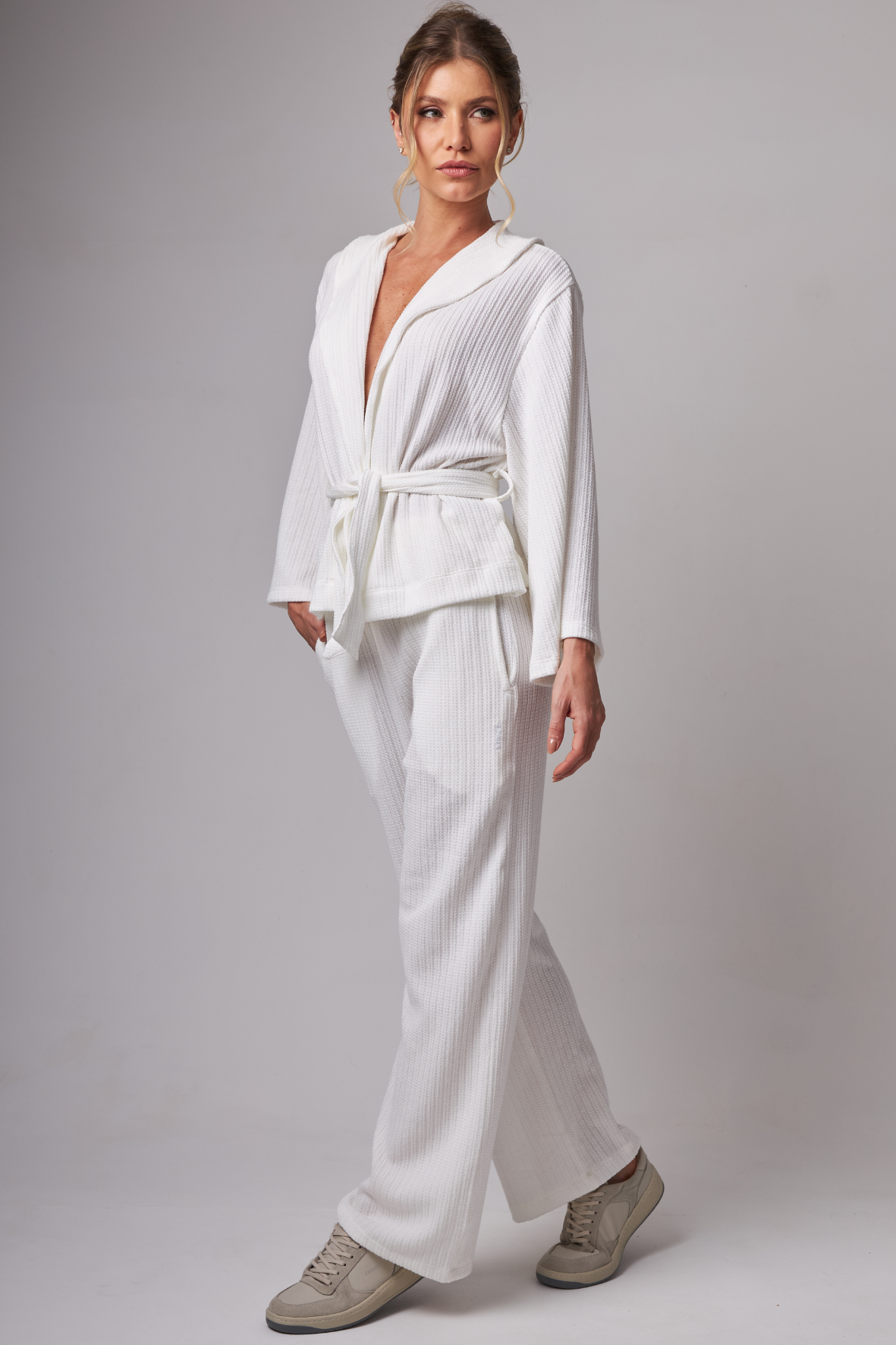 Wide Leg Light Tricot White