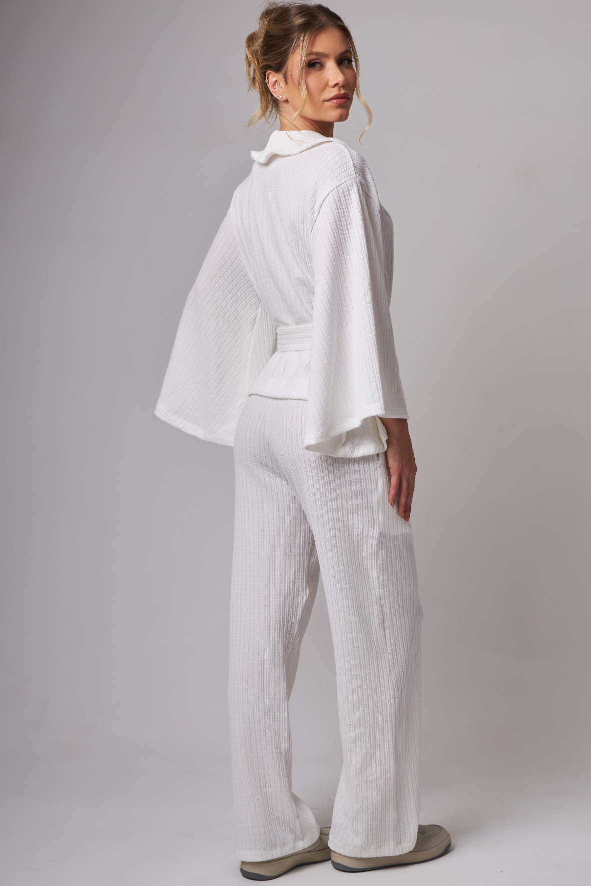 Wide Leg Light Tricot White
