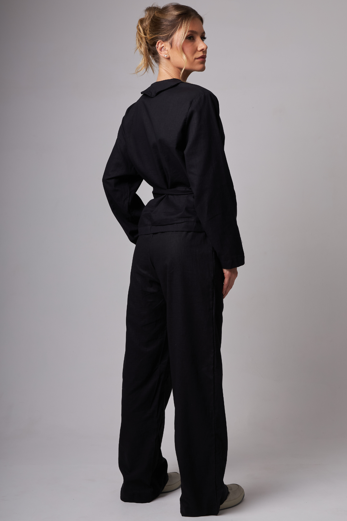 Wide leg Linho Black