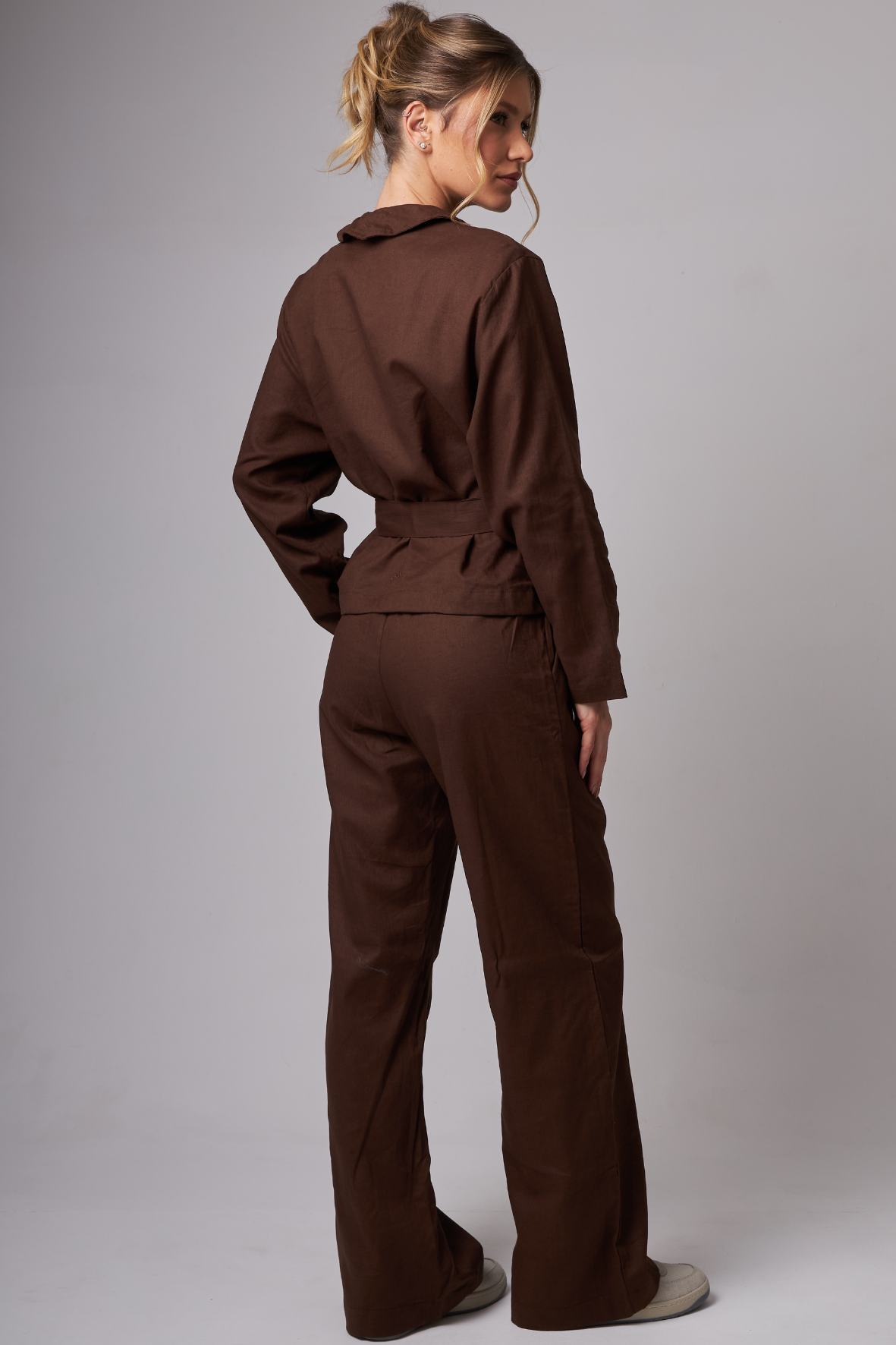Kimono Linho Dark Brown