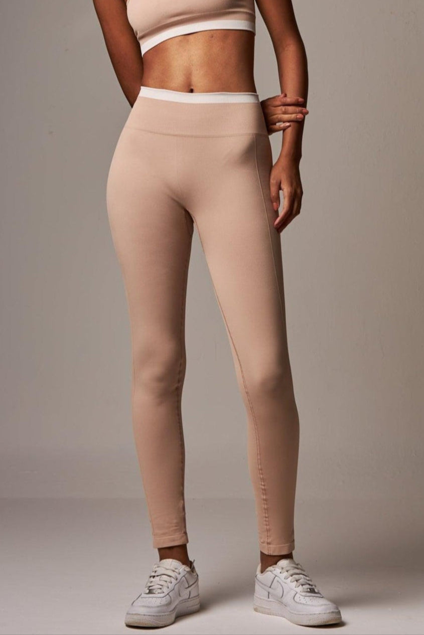 Legging Stripe Seamless Brown Nude - chasebrasil.com