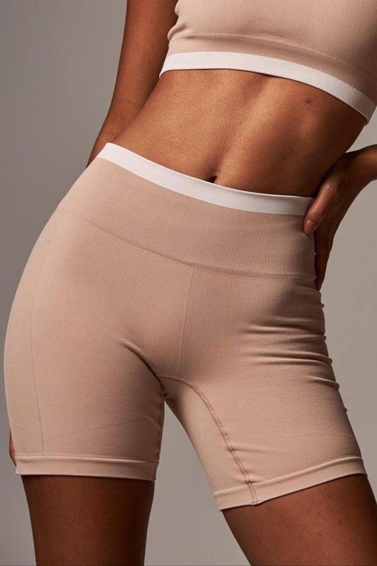 Short Stripe Seamless Brown Nude - chasebrasil.com